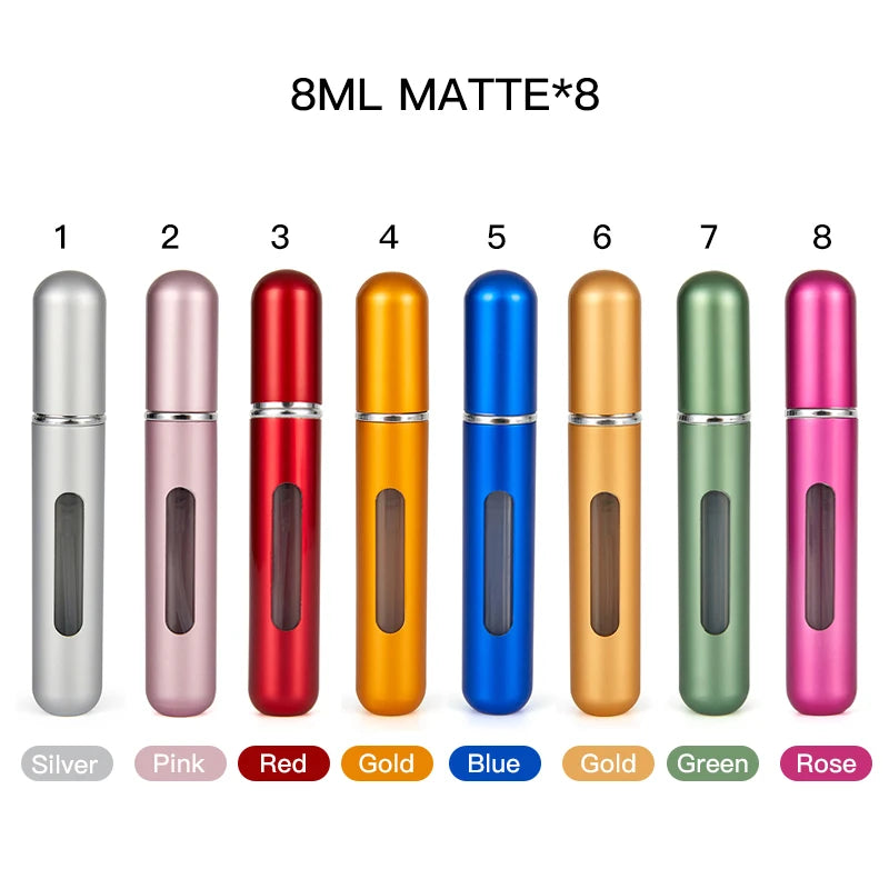 Perfume Bottle Set 8Ml 5Ml Refillable Bottle with Spray Pump Empty Cosmetic Containers Travel Atomizer Bottle Free Shipping